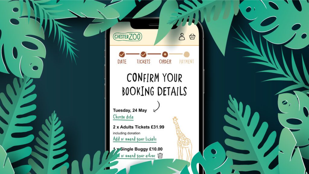 Chester Zoo website on phone screen