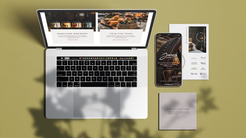 James' Places website designs shown on mobile and tablet