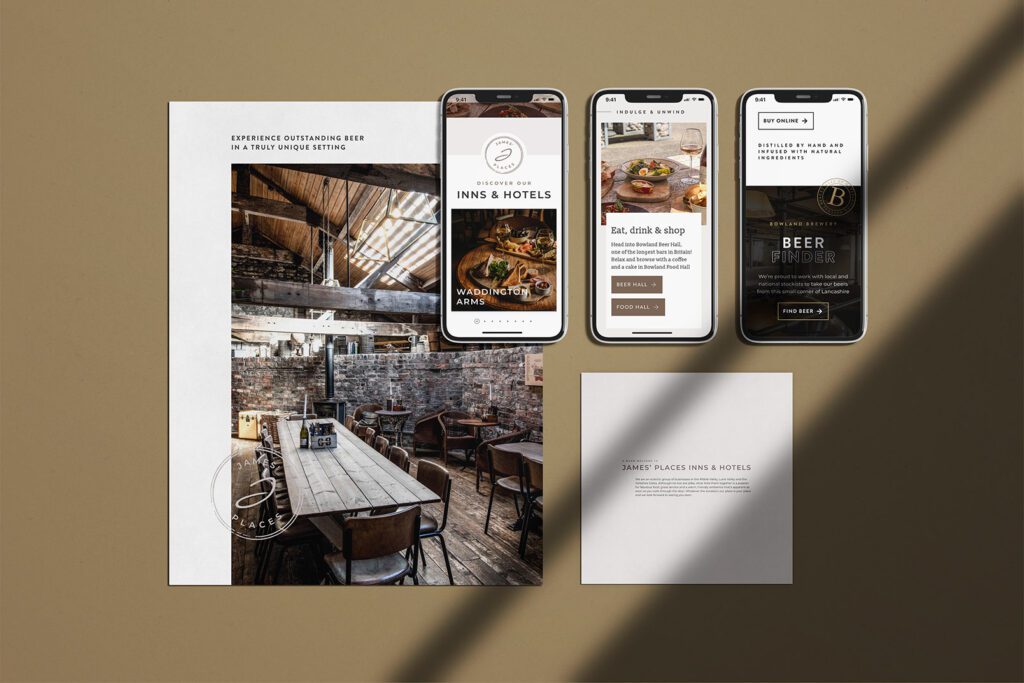 James' Places website designs shown on mobile and tablet
