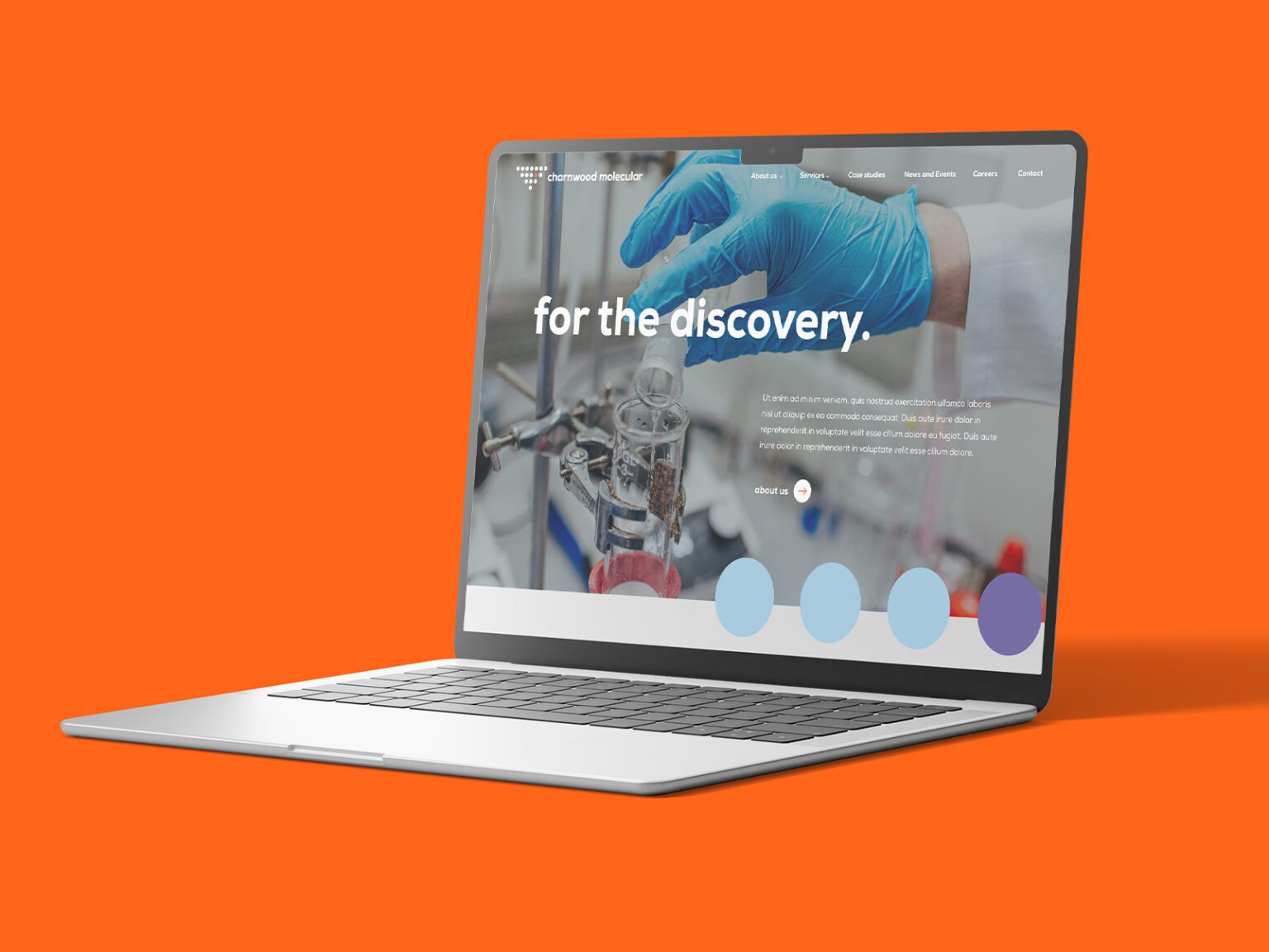 Charnwood Molecular website on laptop screen