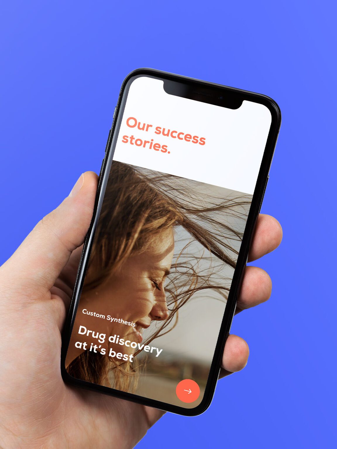 Charnwood Molecular website on mobile phone screen