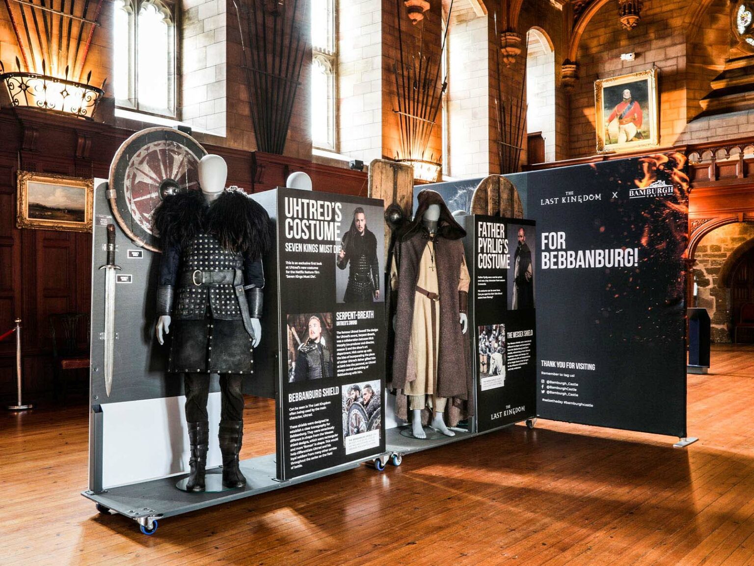 The Last Kingdom exhibition at Bamburgh Castle in the Great Hall