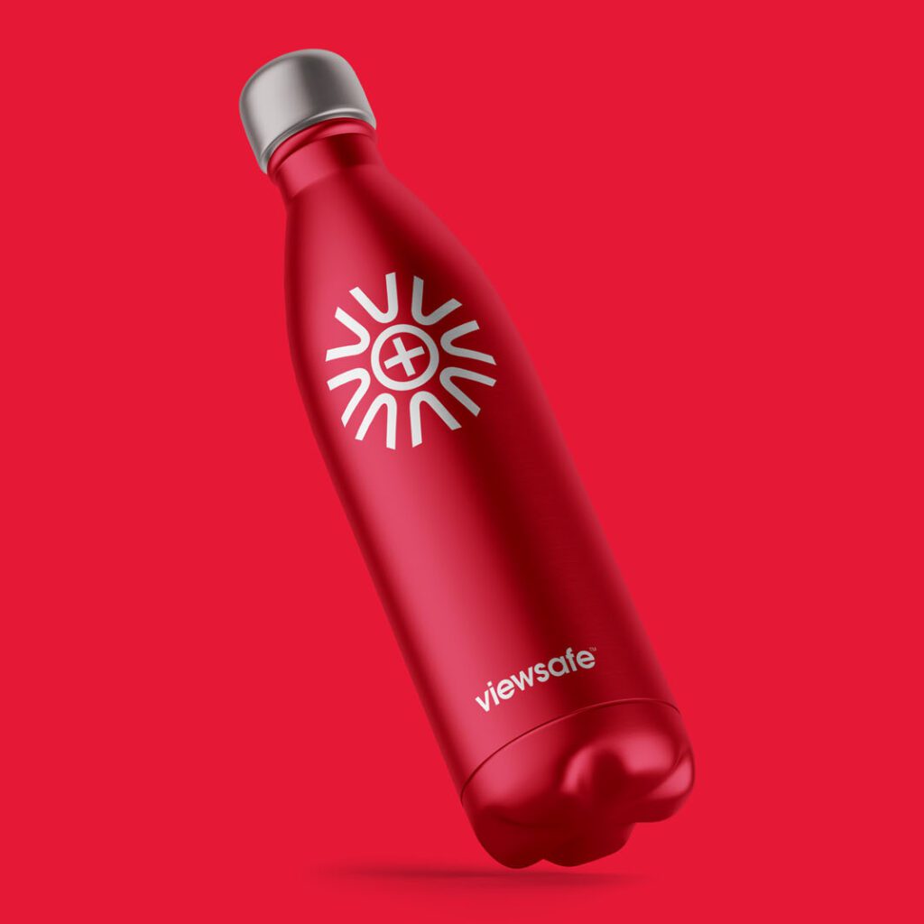 Viewsafe branded water bottle