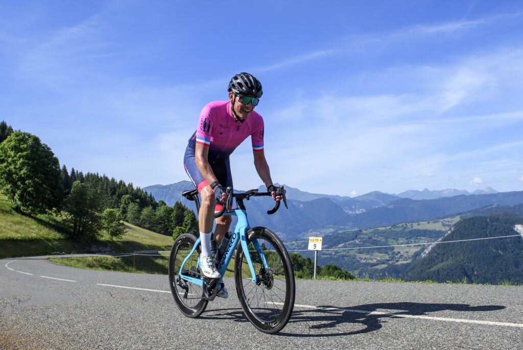 Matt cycling through the Alps for Tour 21 in France