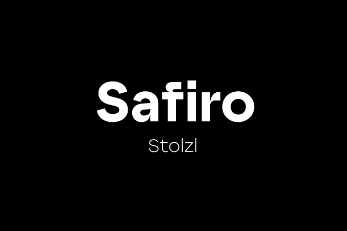 Safiro and Stolzl font pairing