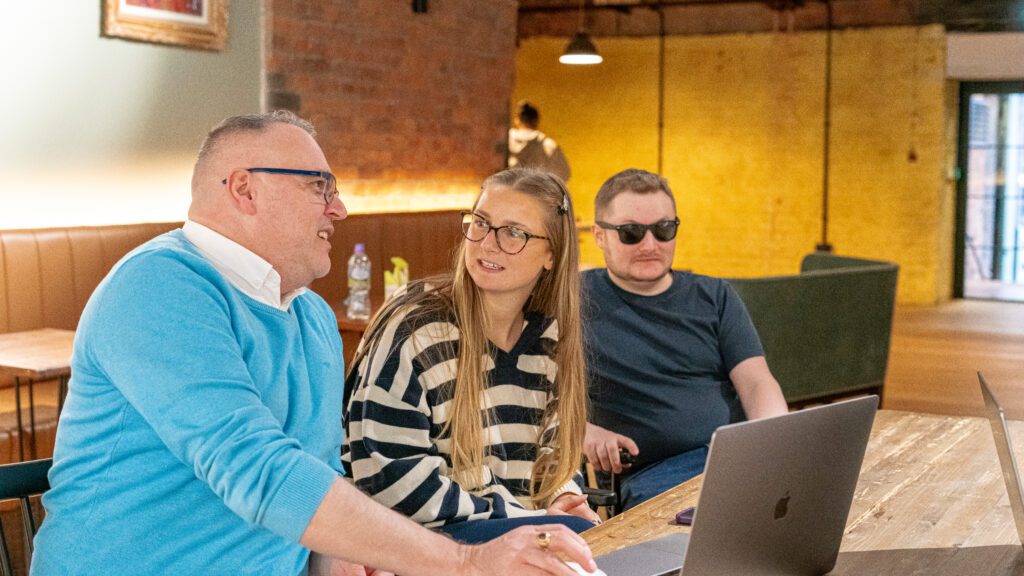 Beth with developers Miro and Wade